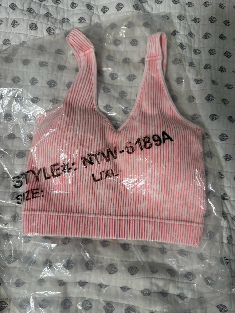 Ribbed V-Neck Pink Women's Crop Camisole